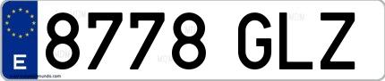 Ejemplo de matrícula española 8778 GLZ
