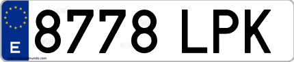 Ejemplo de matrícula de coche ordinaria 8778 LPK