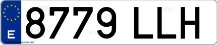 Ejemplo de matrícula española 8779 LLH
