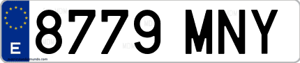 Ejemplo de matrícula de coche ordinaria 8779 MNY