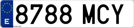 Ejemplo de matrícula española 8788 MCY