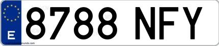Ejemplo de matrícula española 8788 NFY