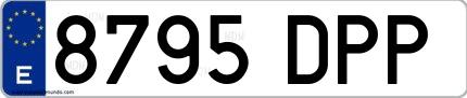 Ejemplo de matrícula española 8795 DPP
