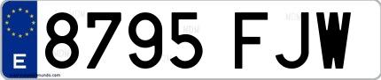 Ejemplo de matrícula española 8795 FJW