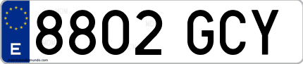 Ejemplo de matrícula de coche ordinaria 8802 GCY