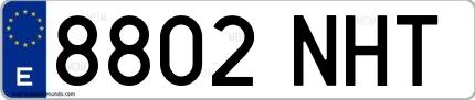Ejemplo de matrícula española 8802 NHT