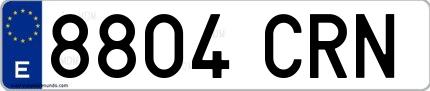Ejemplo de matrícula española 8804 CRN