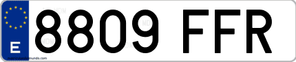 Ejemplo de matrícula de coche ordinaria 8809 FFR