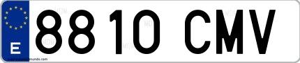 Ejemplo de matrícula española 8810 CMV
