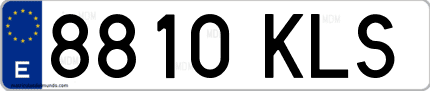 Ejemplo de matrícula de coche ordinaria 8810 KLS