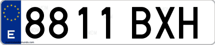Ejemplo de matrícula de coche ordinaria 8811 BXH