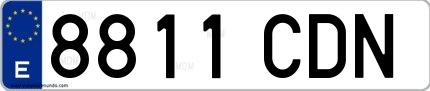 Ejemplo de matrícula española 8811 CDN