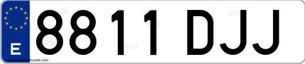 Ejemplo de matrícula española 8811 DJJ
