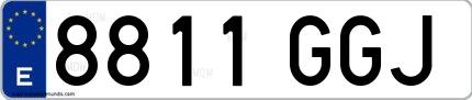 Ejemplo de matrícula española 8811 GGJ