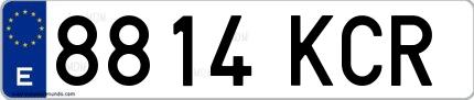 Ejemplo de matrícula española 8814 KCR