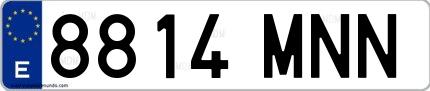Ejemplo de matrícula española 8814 MNN