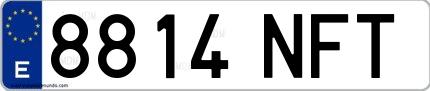 Ejemplo de matrícula española 8814 NFT