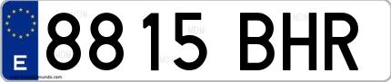 Ejemplo de matrícula española 8815 BHR