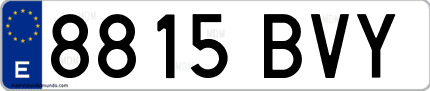 Ejemplo de matrícula de coche ordinaria 8815 BVY