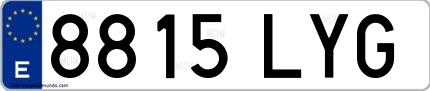 Ejemplo de matrícula española 8815 LYG