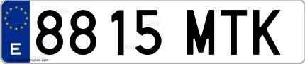 Ejemplo de matrícula española 8815 MTK