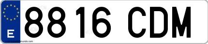Ejemplo de matrícula española 8816 CDM