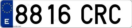 Ejemplo de matrícula española 8816 CRC