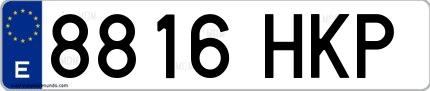 Ejemplo de matrícula española 8816 HKP