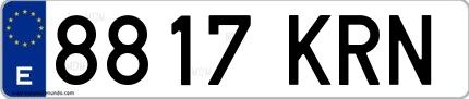 Ejemplo de matrícula española 8817 KRN