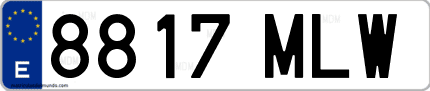 Ejemplo de matrícula de coche ordinaria 8817 MLW