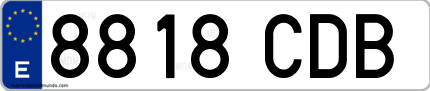 Ejemplo de matrícula de coche ordinaria 8818 CDB