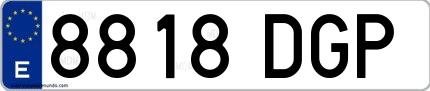 Ejemplo de matrícula española 8818 DGP