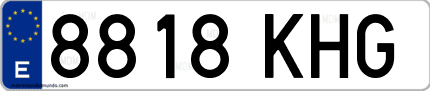 Ejemplo de matrícula de coche ordinaria 8818 KHG