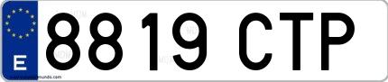 Ejemplo de matrícula española 8819 CTP
