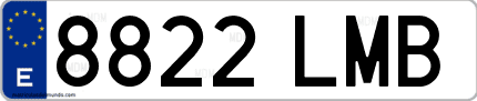 Ejemplo de matrícula de coche ordinaria 8822 LMB