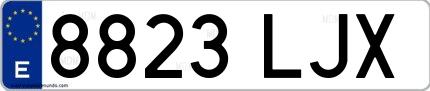 Ejemplo de matrícula española 8823 LJX