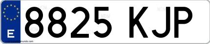 Ejemplo de matrícula española 8825 KJP