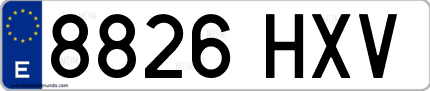 Ejemplo de matrícula de coche ordinaria 8826 HXV