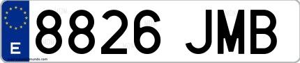 Ejemplo de matrícula española 8826 JMB
