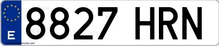 Ejemplo de matrícula española 8827 HRN