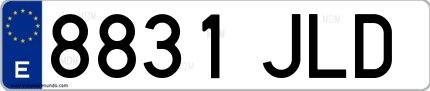 Ejemplo de matrícula española 8831 JLD