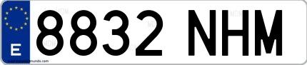 Ejemplo de matrícula española 8832 NHM