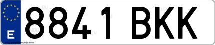 Ejemplo de matrícula española 8841 BKK