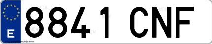 Ejemplo de matrícula española 8841 CNF