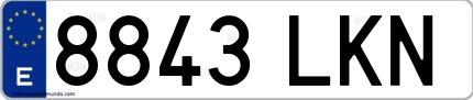 Ejemplo de matrícula española 8843 LKN