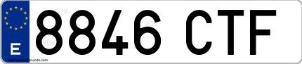 Ejemplo de matrícula española 8846 CTF