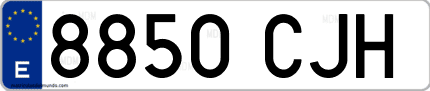 Ejemplo de matrícula de coche ordinaria 8850 CJH