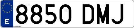Ejemplo de matrícula española 8850 DMJ