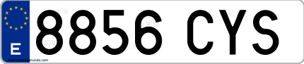 Ejemplo de matrícula de coche ordinaria 8856 CYS