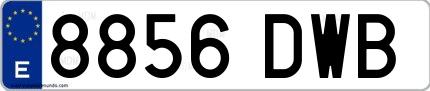 Ejemplo de matrícula española 8856 DWB